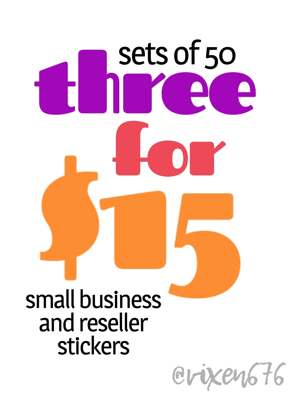 3/$15 Sticker Deal!!